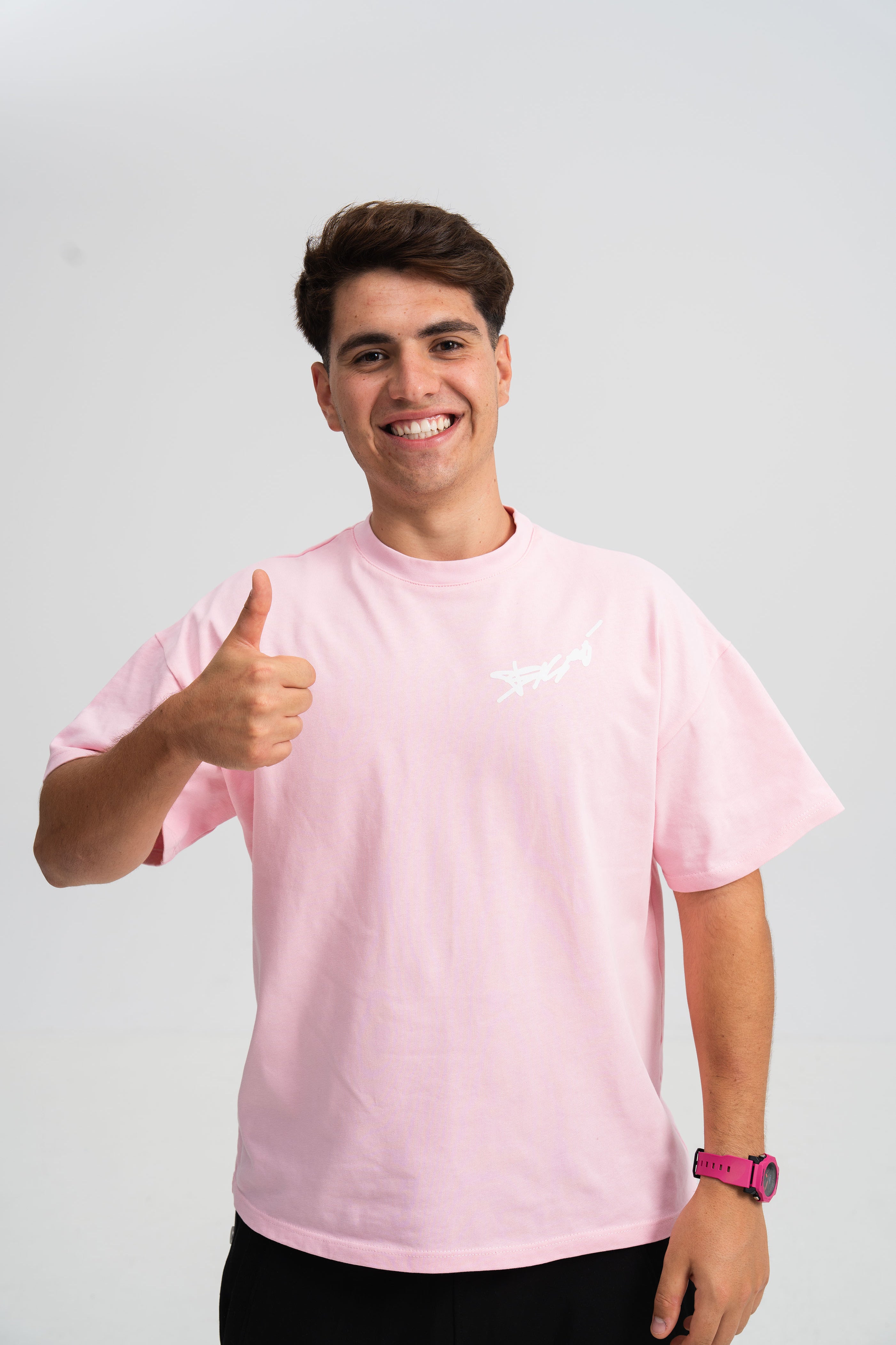 Tricou oversize fit roz bisoi petrut merch - ediție limitată